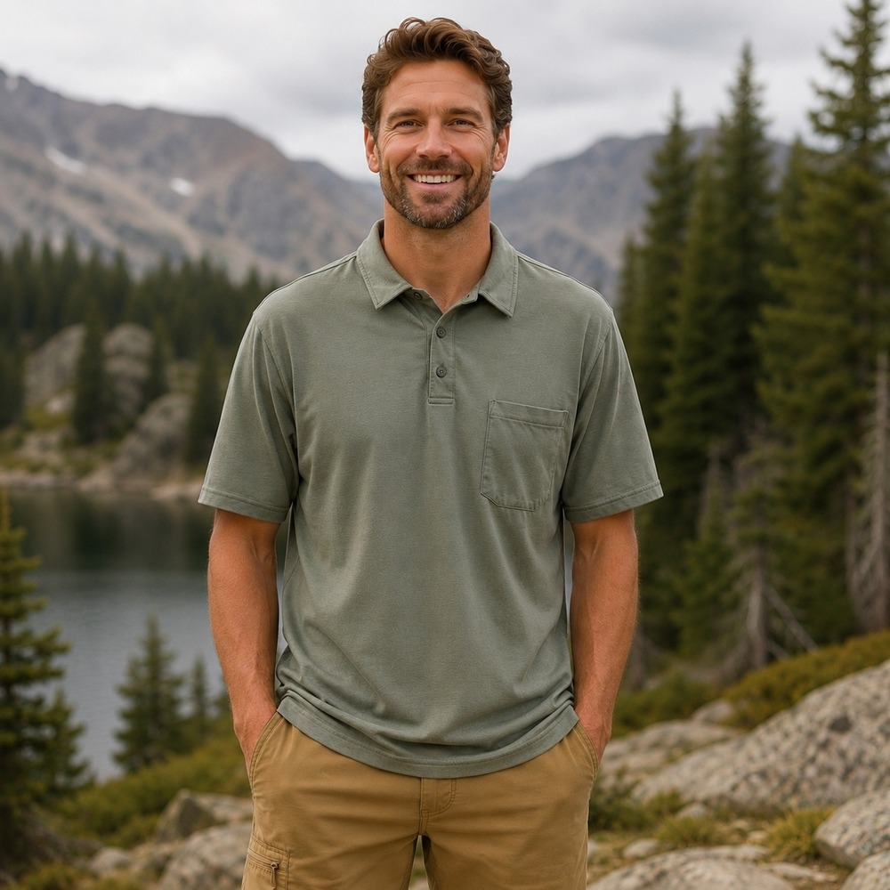 REI Green Polo Shirt Classic Design Cotton Blend